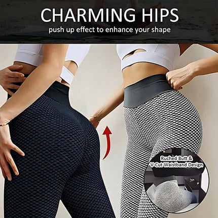Women Yoga Pants Leggings High Waist Anti Cellulite Butt Lift Gym Fitness Black