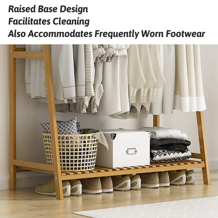 Bamboo Modern Style Floor Standing Coat Rack Home Decor Storage Organizer