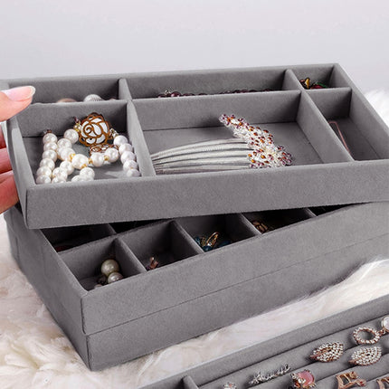 4PCS Jewelry Organizer Box Set Makeup Storage Tray for Rings Earrings Bracelets