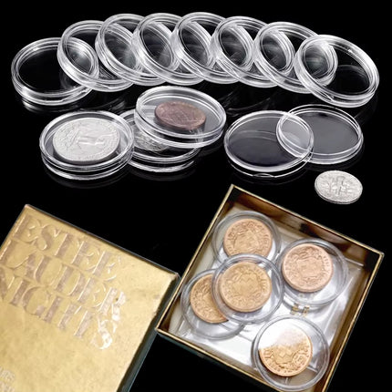 100pcs 40mm Coin Box Round Storage Case Commemorative Coin Protection Container