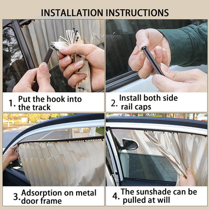 4PCS Universal Car Side Window Baby Sun Shade Breathable Screen Cover Sunshade