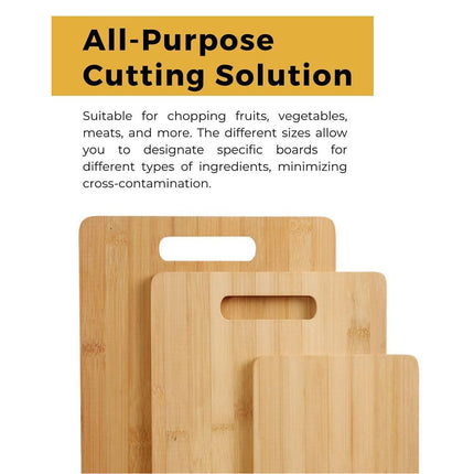 Household Cutting Board Set 3PCS Square Wooden Kitchen Chopping Boards For Food