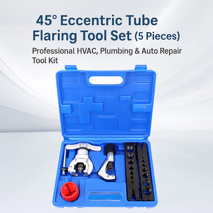 5PCS Eccentric Flaring Tool Kit 45-Degree Flare for Refrigeration Plumbing Repair