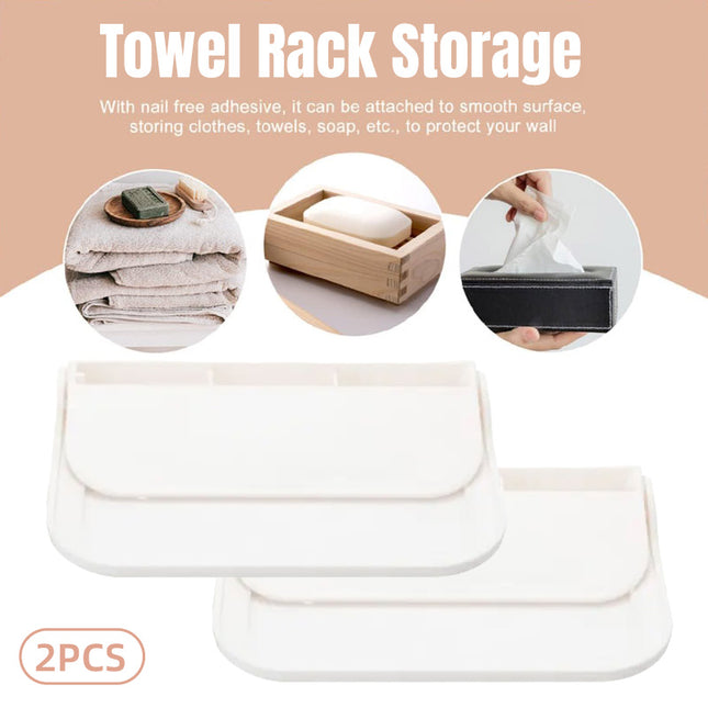 2pcs Collapsible Wall Shelf Folding Storage Rack Space Saving Organizer Holder