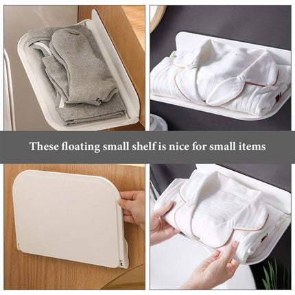 2pcs Collapsible Wall Shelf Folding Storage Rack Space Saving Organizer Holder