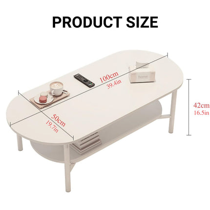 High Quality Double Layer Coffee Table Stable Space Saving for Living Room Use
