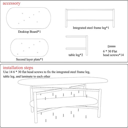 High Quality Double Layer Coffee Table Stable Space Saving for Living Room Use