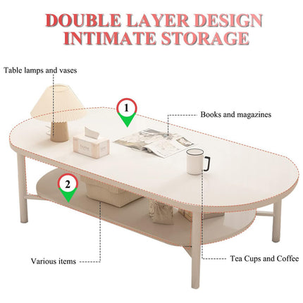 High Quality Double Layer Coffee Table Stable Space Saving for Living Room Use