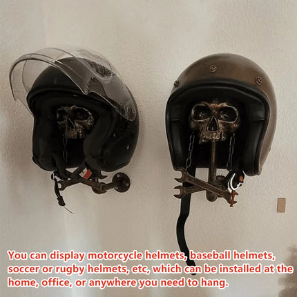 Motorbike Helmet Holder Wall Mount Helmet Rack Helmet Stand Skull Head Holder
