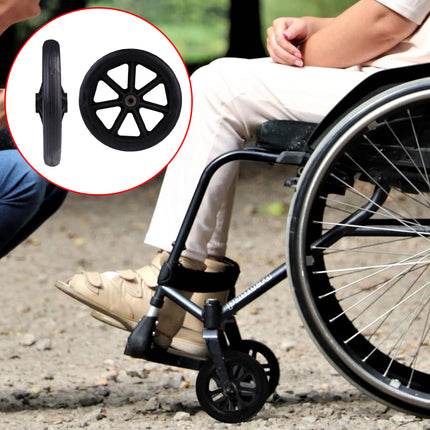 2PCS 8 Inch Wheelchair Front Wheels with Bearings Solid Replacement Wheels
