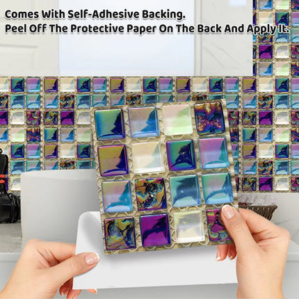 30PCS Waterproof Stainproof Wall Floor Tile Sticker Self Adhesive Renovation