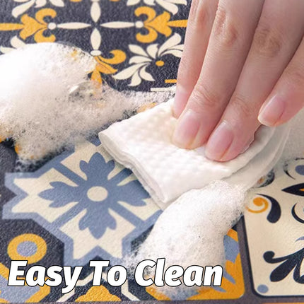 Kitchen Drain Mat Absorbent Polyester Non-Slip Back Tile Pattern