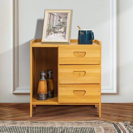 Drawer Bedroom Nightstand With Drawer Large Storage Stable Structure SpaceSaving