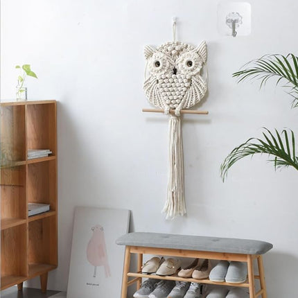 Macrame Owl Wall Hanging Boho Woven Decor Handmade Tapestry Home Decoration Art