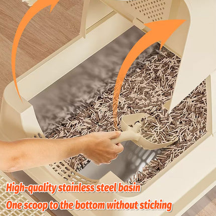 Cat Litter Box Fully Enclosed Flip Top Design Large Size Covered Toilet for Pets
