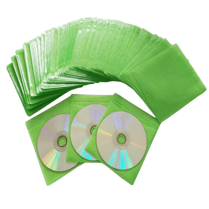 100X Premium Color Mixing CD DVD Double Sided Plastic Sleeves Holds 2 discs Storage Bag