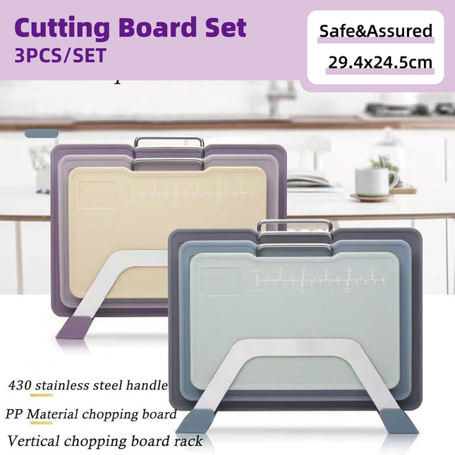 Cutting Board Set 3pcs Double Sided Chopping Boards for Kitchen Food Prep Use