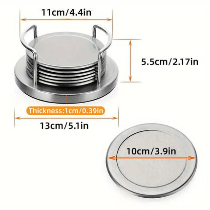 Stainless Steel Heat Insulating Round Table Protector Cup Plate Anti Scald Mat