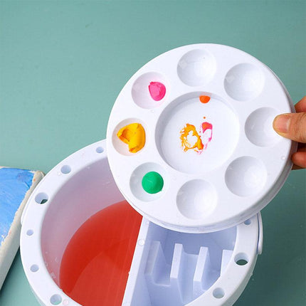 Portable Pen Wash Bucket Multifunctional Painting Palette for Artists Crafters