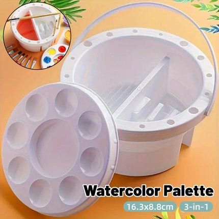 Portable Pen Wash Bucket Multifunctional Painting Palette for Artists Crafters