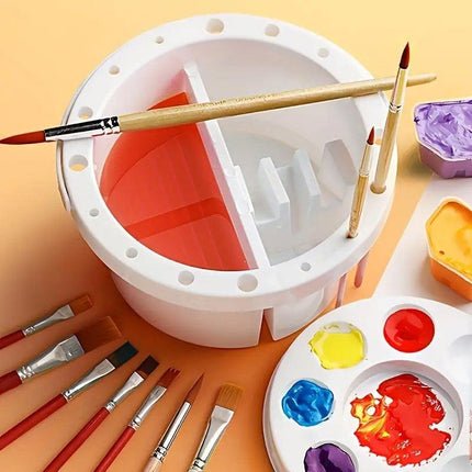 Portable Pen Wash Bucket Multifunctional Painting Palette for Artists Crafters