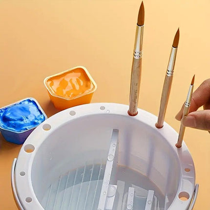 Portable Pen Wash Bucket Multifunctional Painting Palette for Artists Crafters