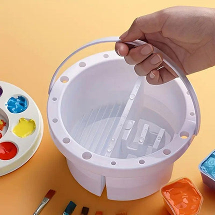 Portable Pen Wash Bucket Multifunctional Painting Palette for Artists Crafters