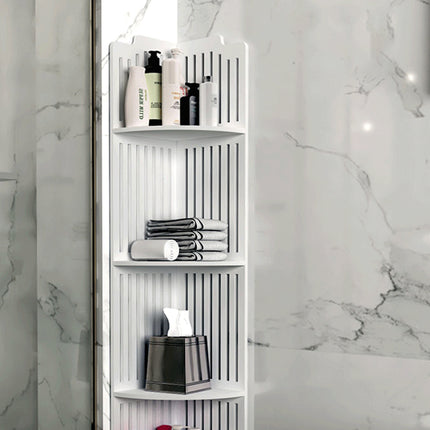 4-Tier Corner Shelf Freestanding Storage Rack Large Capacity for Toilet Kitchen