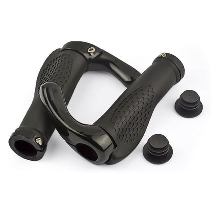 Mountain Bike Handlebar Grips Lock On Horn Style Grip Cover with Bar Ends Pair