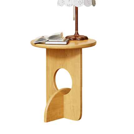 Wooden Round Side Table Sofa Corner Table Simple Family Living Room End Table
