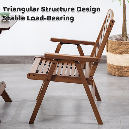 Bamboo Portable Foldable Chair With Backrest Breathable Sturdy Easy Storage