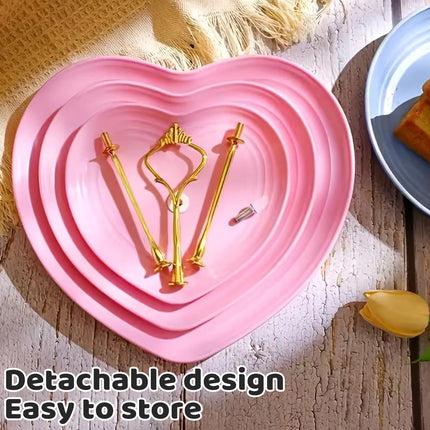 3PCS 3-Tier Dessert Fruit Display Stand Bakery Cafe Home Use