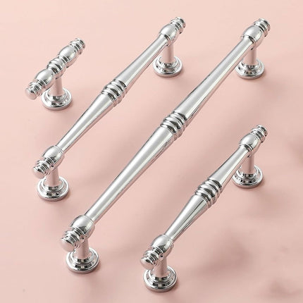 Cabinet Drawer Handles Silver 4Sizes Modern Wardrobe Pull Simple Luxury Design