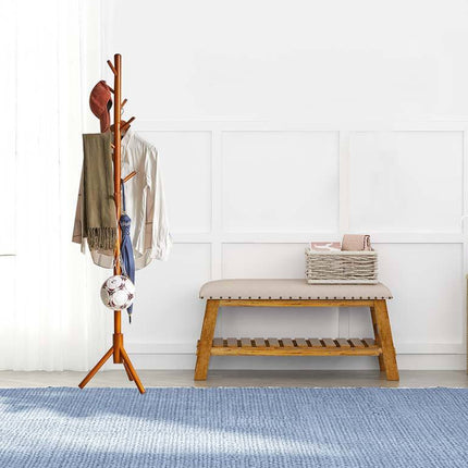 Coat Rack Hat Bag Stand Tree Clothes Hanger Umbrella Holder 8 Hooks Organizers