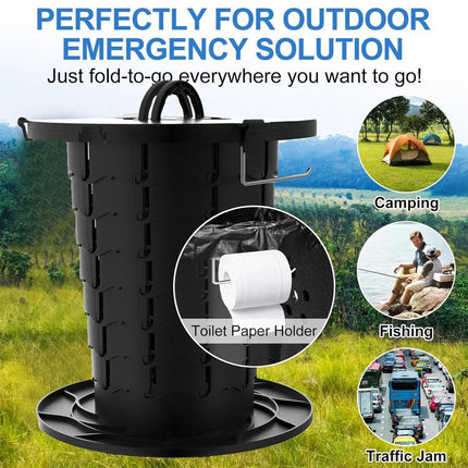 Portable Folding Camping Toilet Outdoor Emergency Travel Compact Toilet Seat