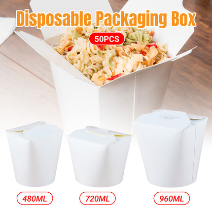 50PCS Disposable Packaging Box Food Grade Leak Proof Oil Resistant Takeaway Use