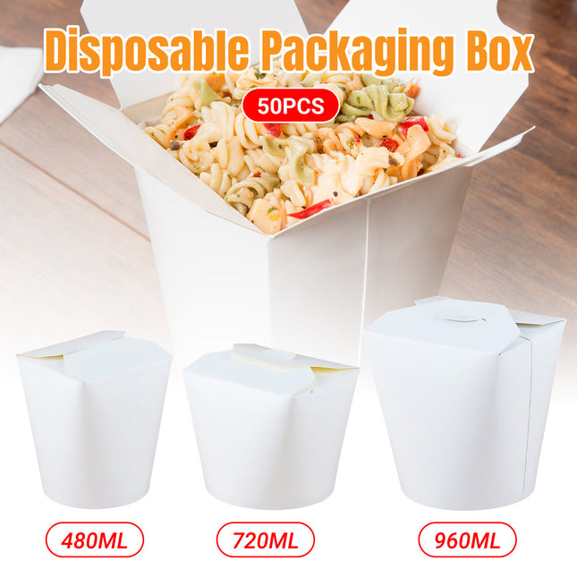 50PCS Disposable Packaging Box Food Grade Leak Proof Oil Resistant Takeaway Use