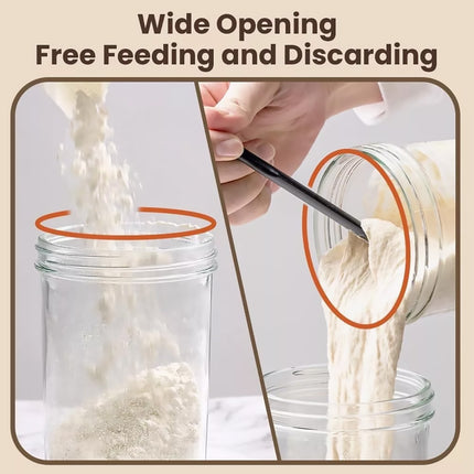 24oz Bread Fermentation Glass Jar Baking Supplies Airtight Container Dough