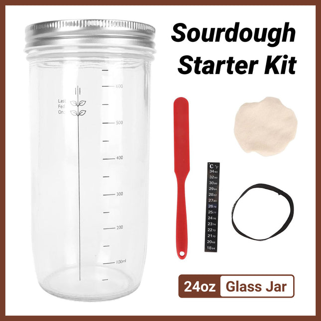 24oz Bread Fermentation Glass Jar Baking Supplies Airtight Container Dough