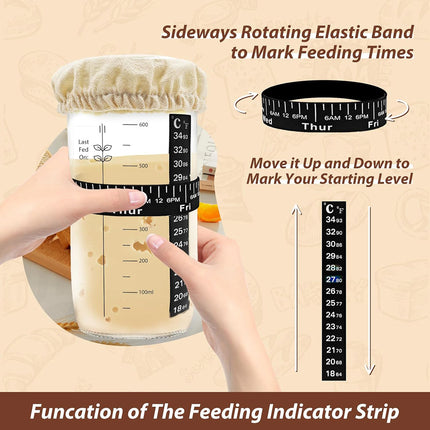 24oz Bread Fermentation Glass Jar Baking Supplies Airtight Container Dough