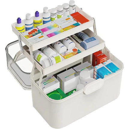 Large Capacity 3 Layer Medicine Box Family Medical Storage Case First Aid Supply