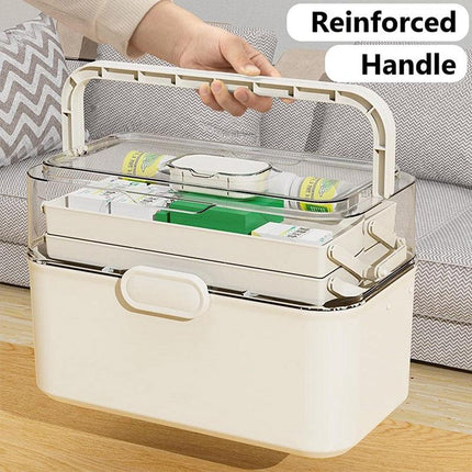 Large Capacity 3 Layer Medicine Box Family Medical Storage Case First Aid Supply