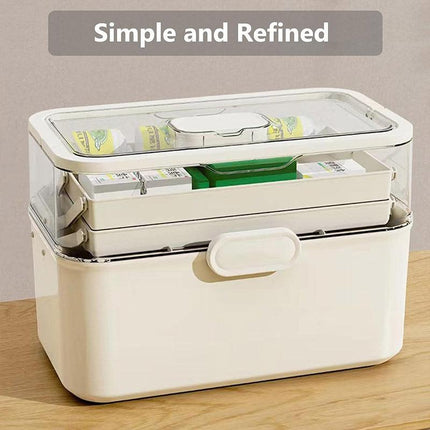 Large Capacity 3 Layer Medicine Box Family Medical Storage Case First Aid Supply