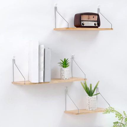 3 PCS Hole Free Wall Mounted Shelf Decor Space Saving for Home Bedroom Storage