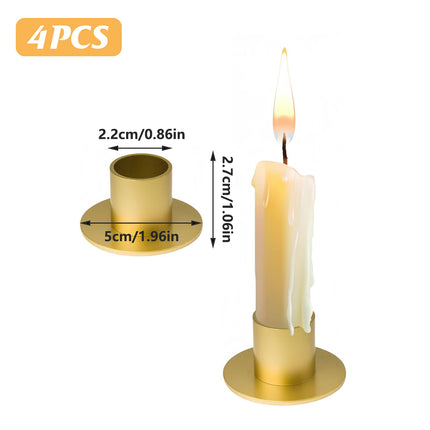 4PCS Retro Metal Candle Holder Set Rustproof for Home Wedding Christmas Tabletop