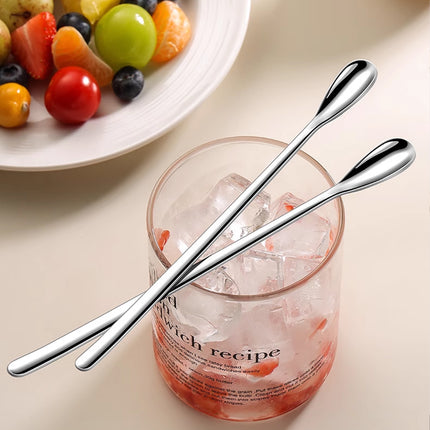 16PCS Stainless Steel Stirring Spoons 192mm Long Multi Colour Set for Drinks Use