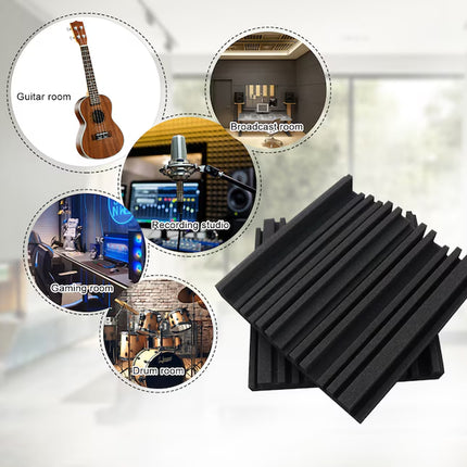 Acoustic Studio Absorption Foam Panel 6pcs 30x30cm Sound Proof Wall Panels