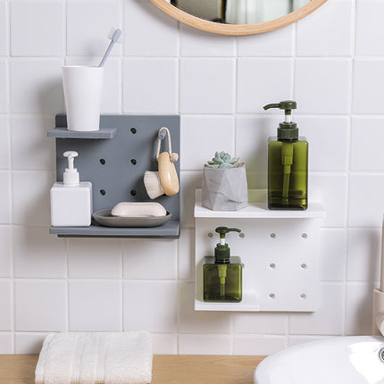 4PCS Pegboard Storage Rack Hanging Shelf Home Office Durable Space Saving Use