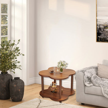 Retro Small Table Table Living Room Decor Compact Side Table for Coffee Books