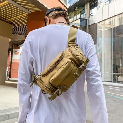 Mens Waist Bags Outdoor Nylon Crossbody Tactical Waterproof Motorcycle Bum Bag